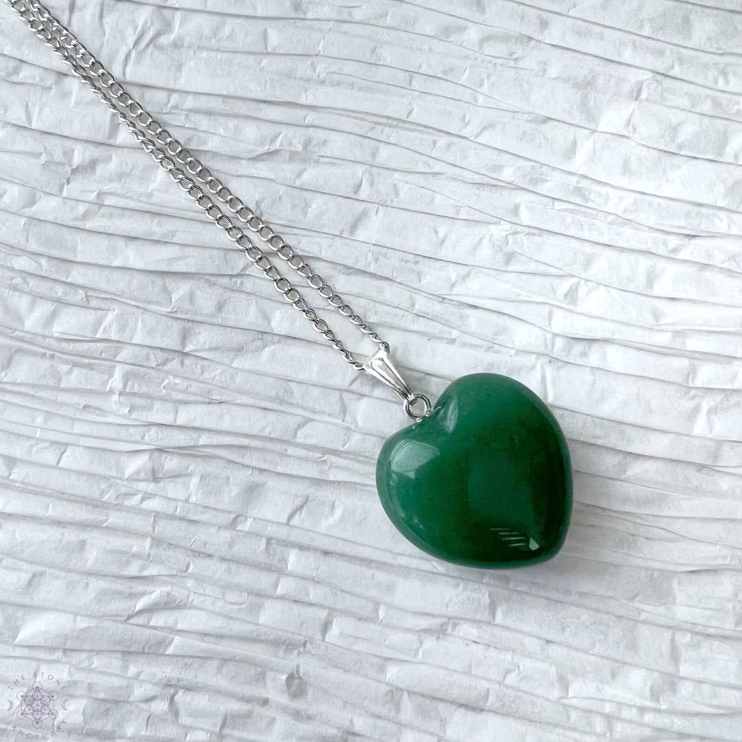 1" Green Aventurine Heart Pendant