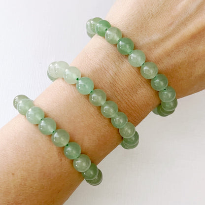 8mm Green Aventurine Beaded Bracelet