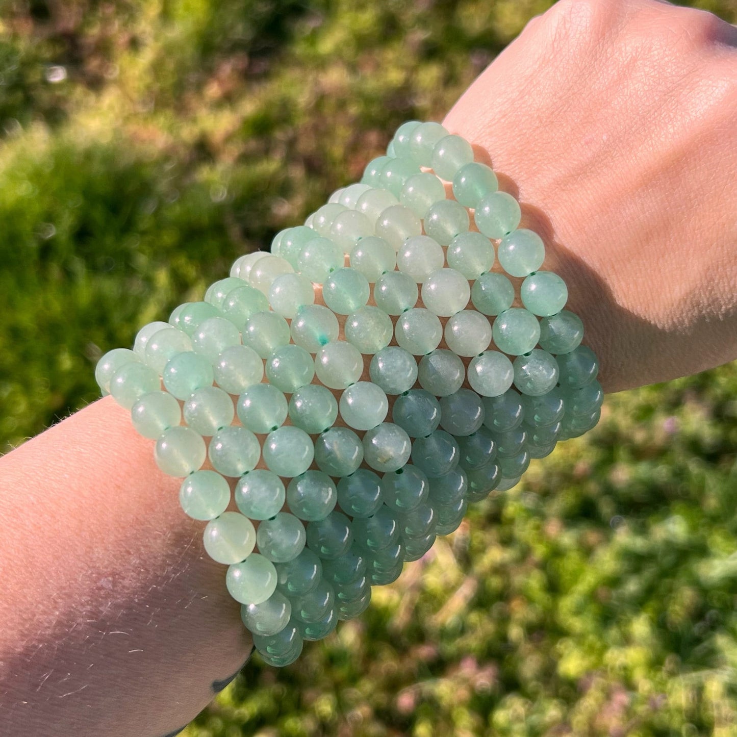 8mm Green Aventurine Beaded Bracelet