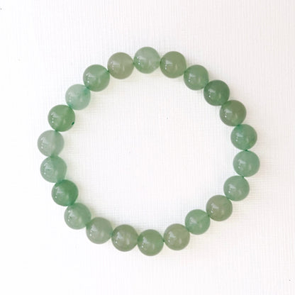 8mm Green Aventurine Beaded Bracelet