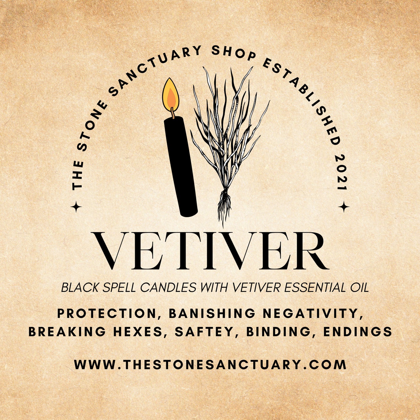 5" Vetiver Scented Black Chime Candles