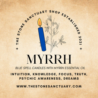 5" Myrrh Scented Blue Chime Candles