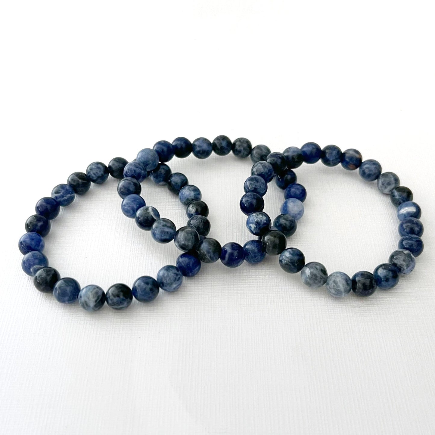 8mm Sodalite Beaded Bracelet