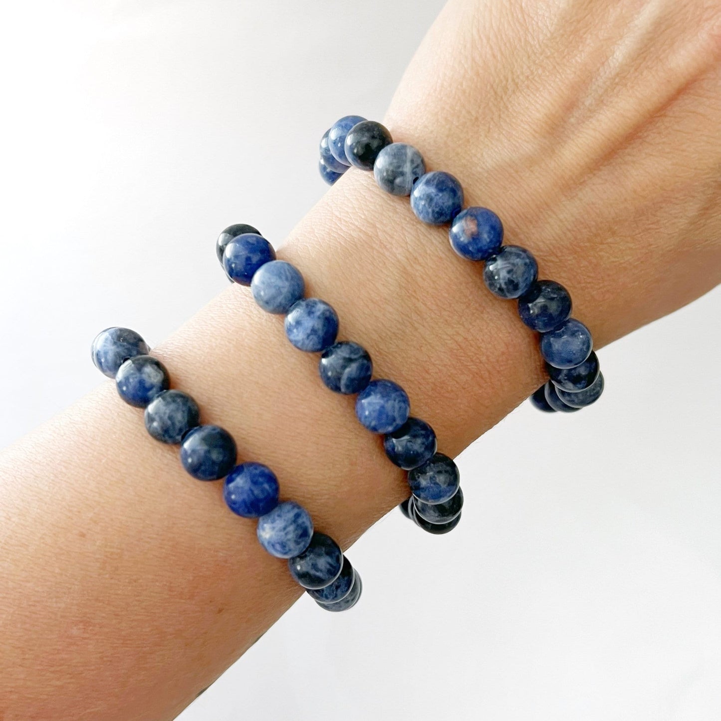 8mm Sodalite Beaded Bracelet