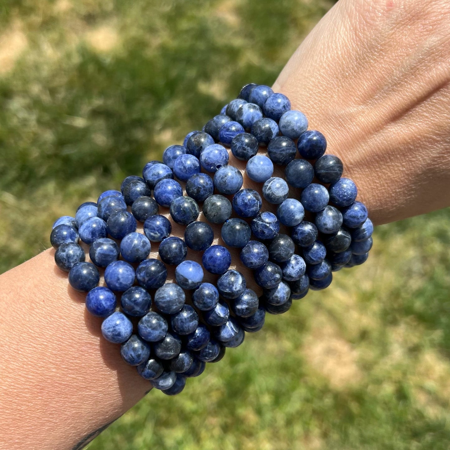 8mm Sodalite Beaded Bracelet