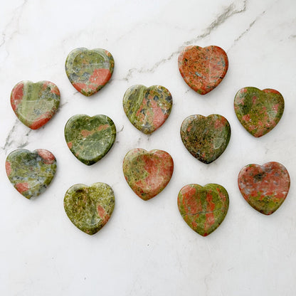 Unakite Heart Shaped Worry Stone