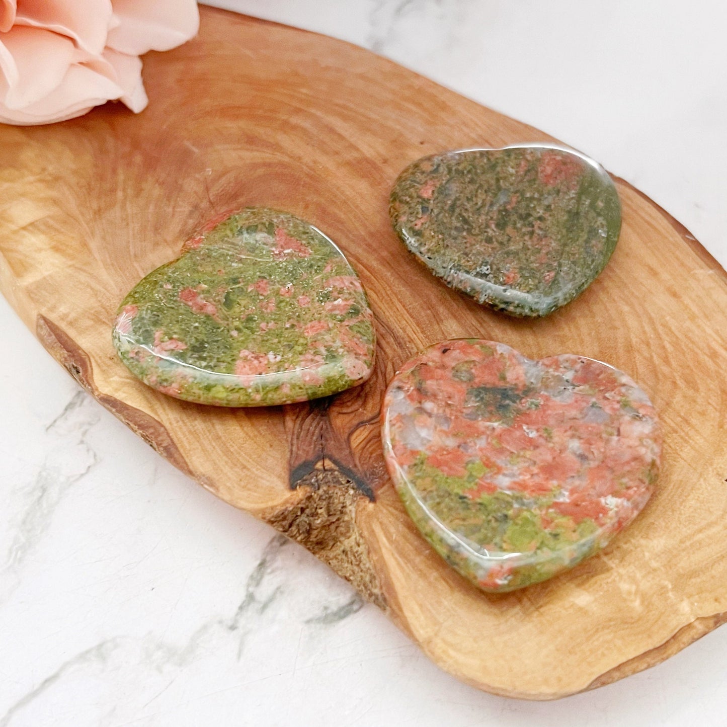 Unakite Heart Shaped Worry Stone