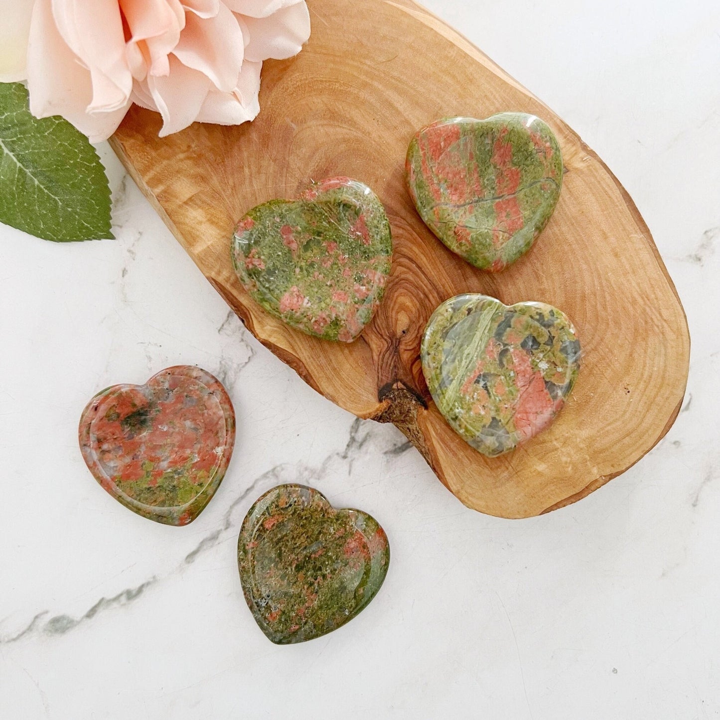 Unakite Heart Shaped Worry Stone