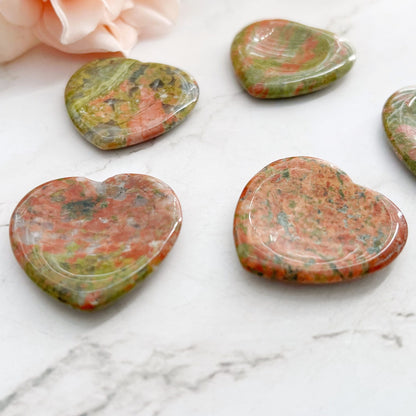 Unakite Heart Shaped Worry Stone