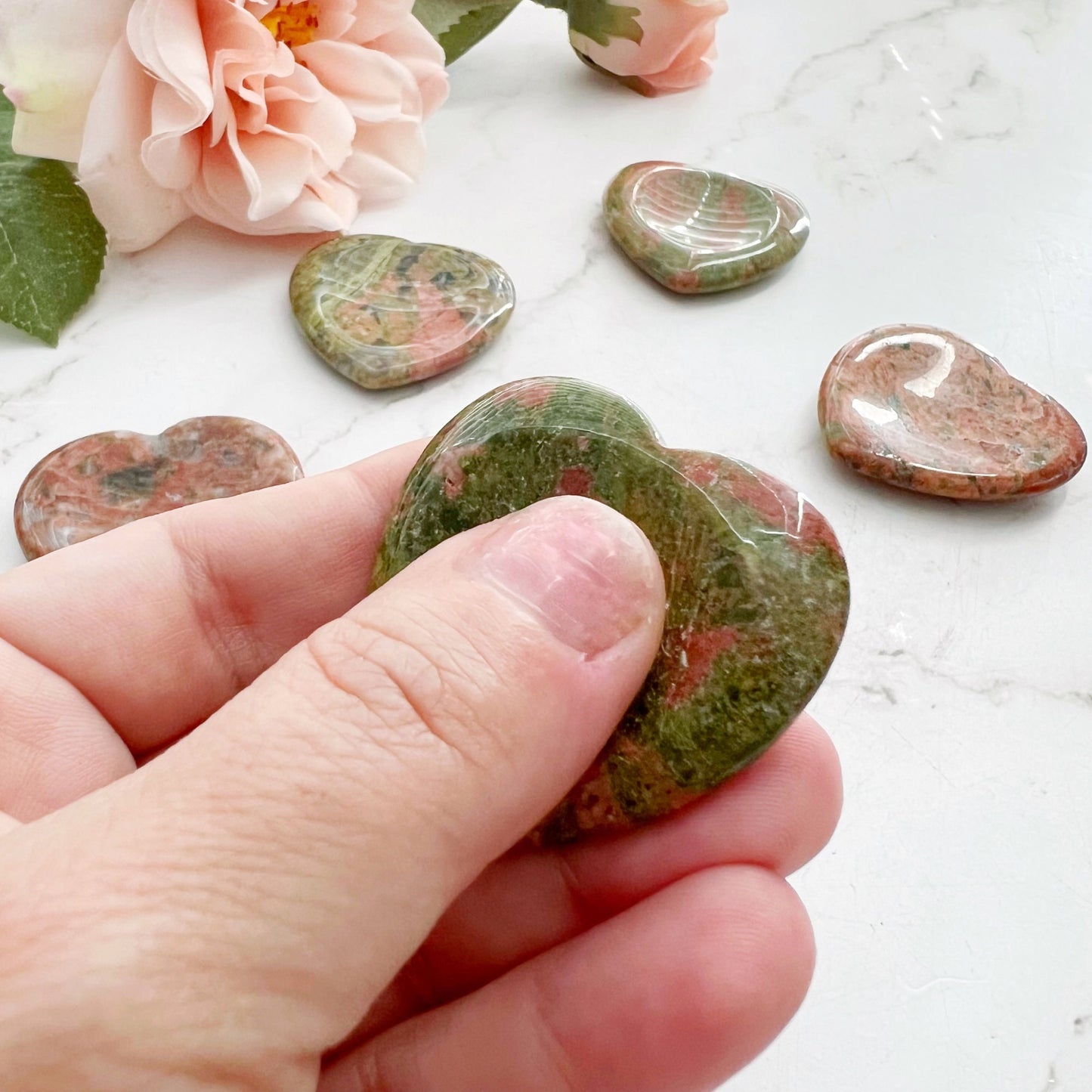 Unakite Heart Shaped Worry Stone