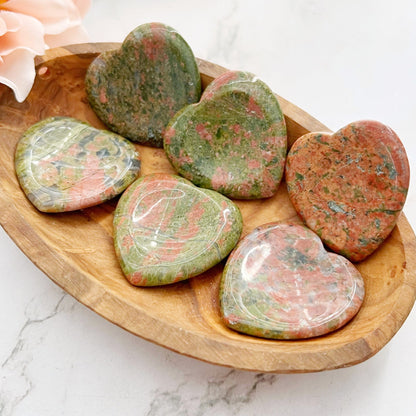 Unakite Heart Shaped Worry Stone