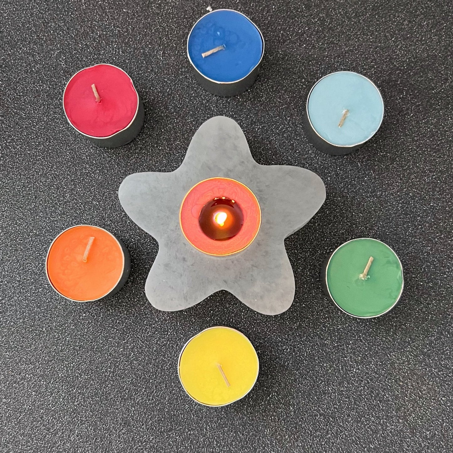 Set of 7 Unscented Chakra Tealight Candles