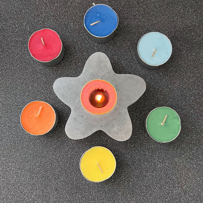 Set of 7 Unscented Chakra Tealight Candles