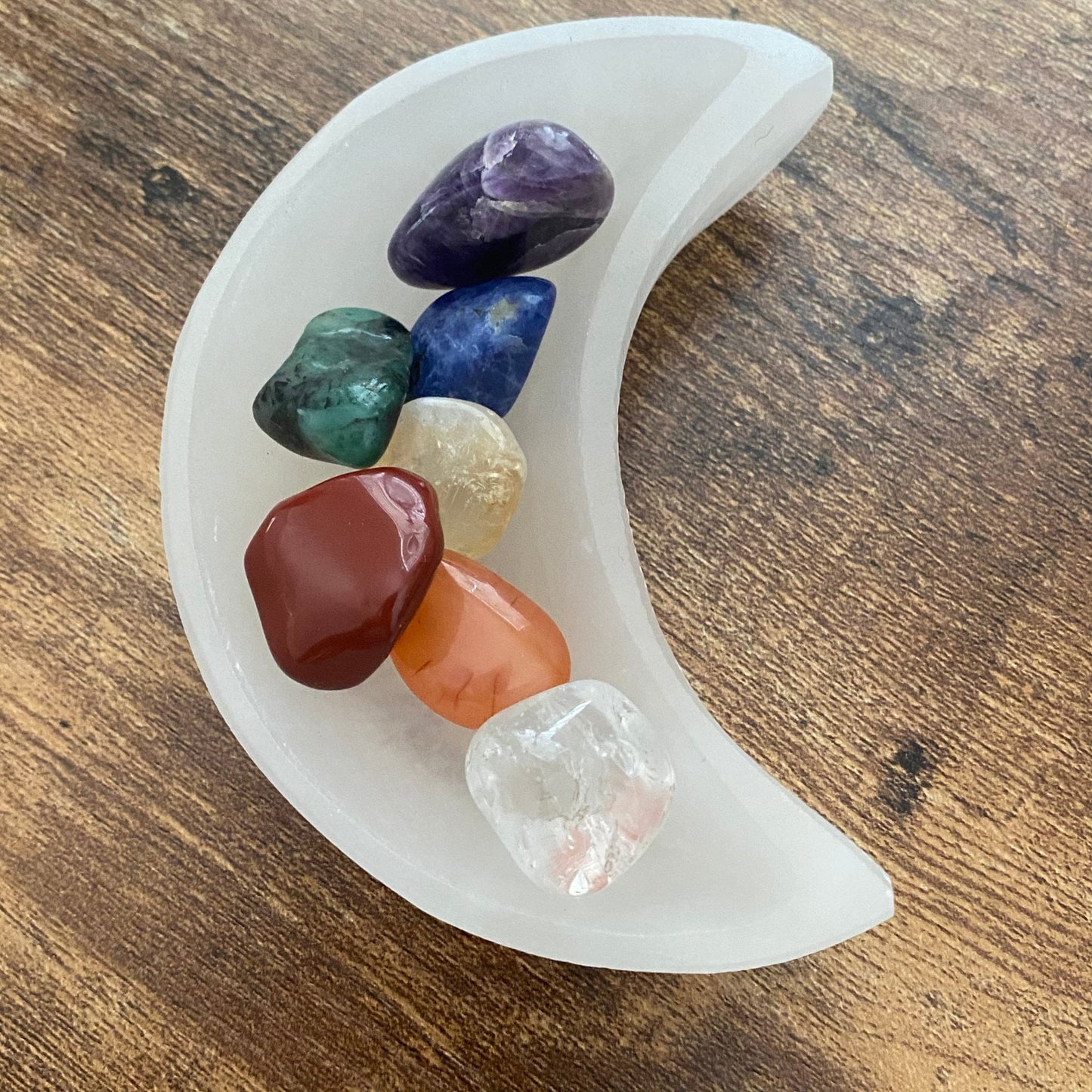 4" Selenite Crescent Moon Bowl