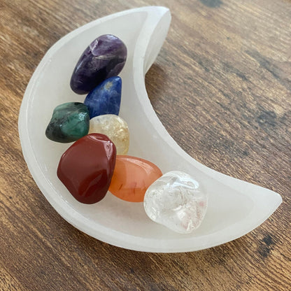 4" Selenite Crescent Moon Bowl