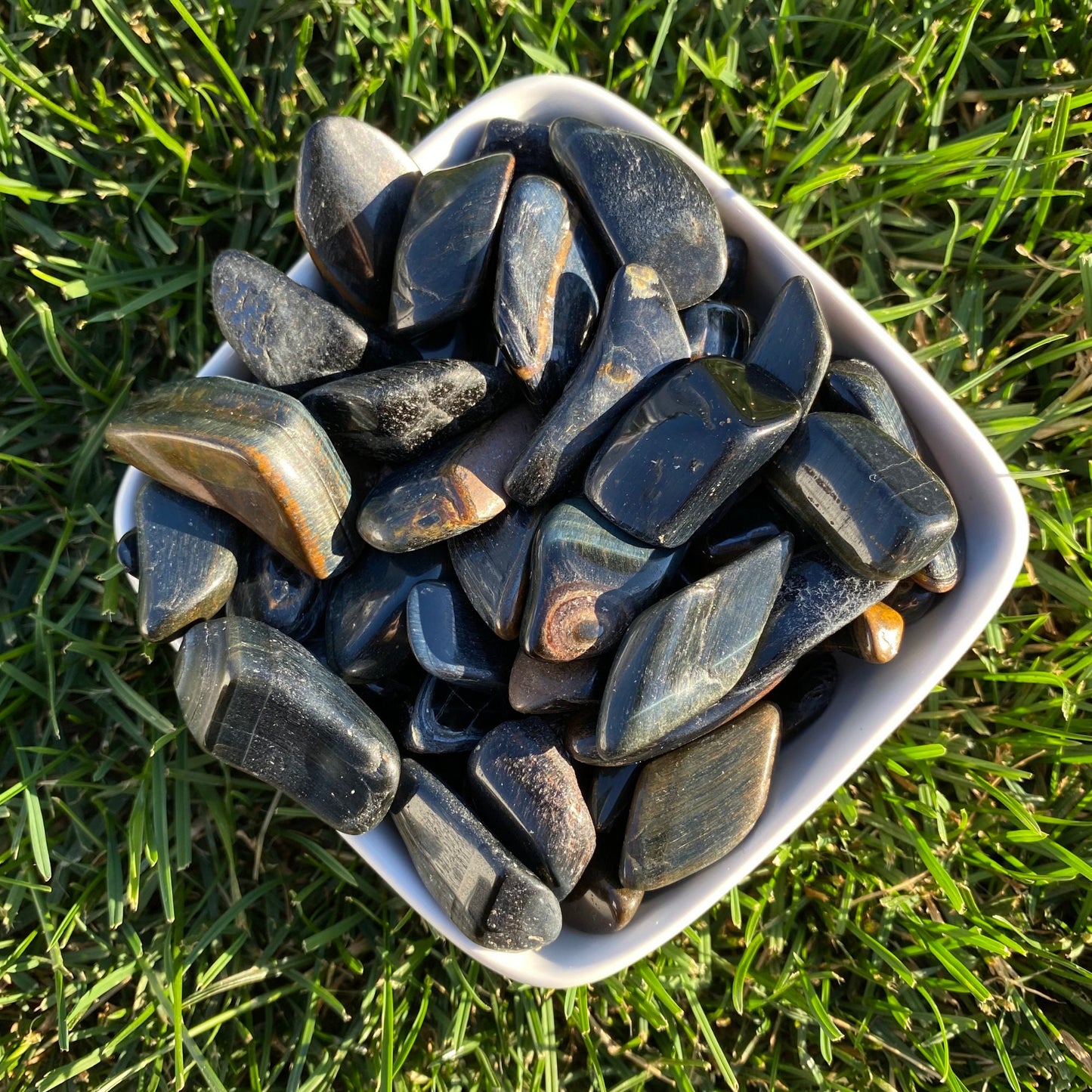 Blue Tiger Eye Tumbled Stones