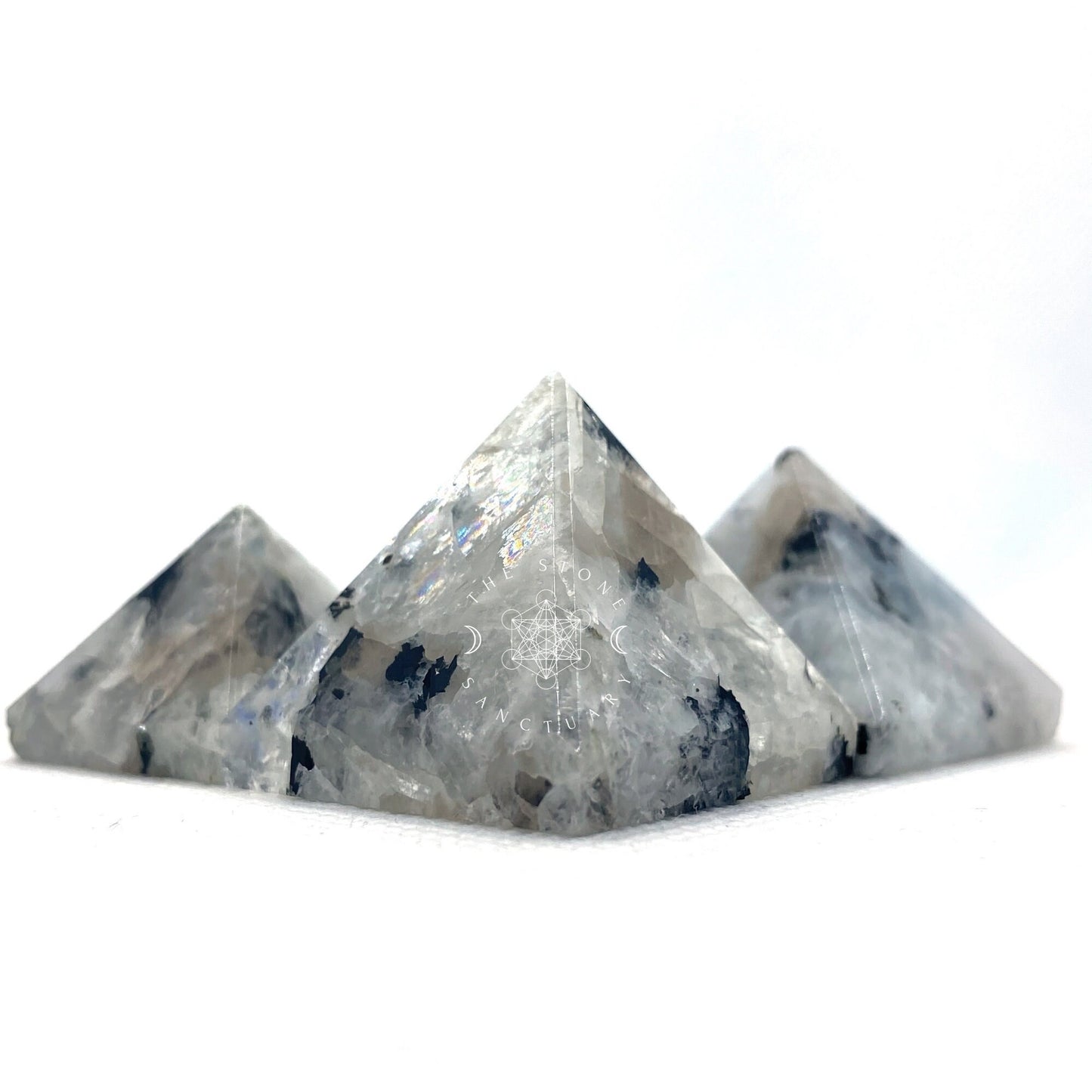 1" Mini Rainbow Moonstone Pyramid