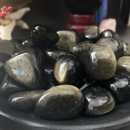 Gold Sheen Obsidian Tumbled Stones