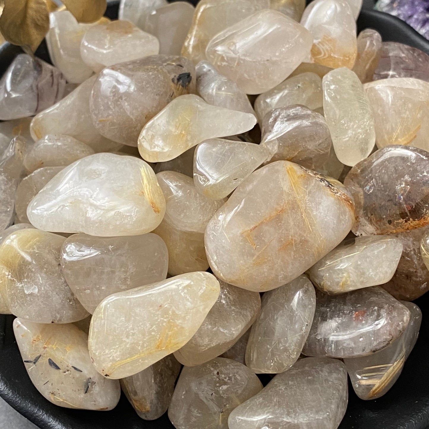 Rutilated Quartz Tumbled Stones