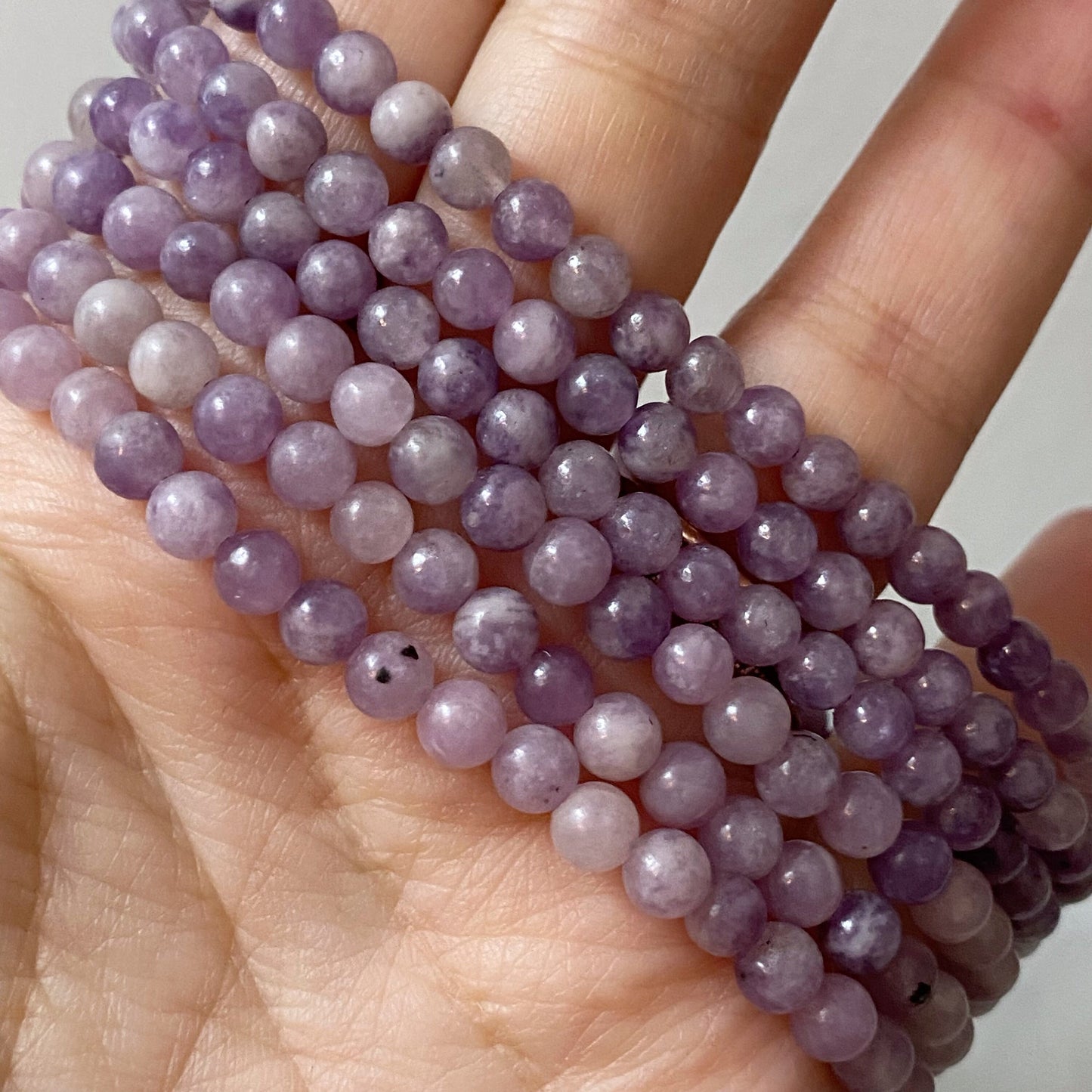 4mm Lepidolite Beaded Bracelet