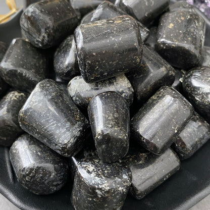 Black Galaxy Jasper Tumbled Stones