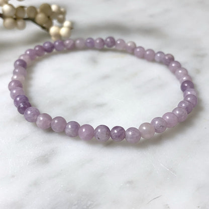 4mm Lepidolite Beaded Bracelet