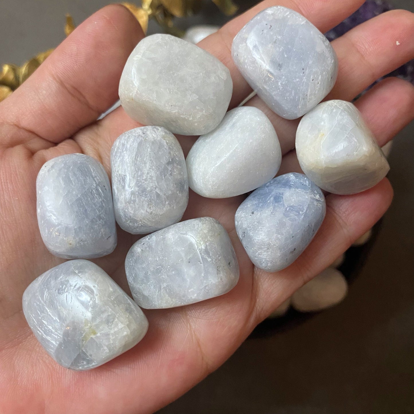 Blue Calcite Tumbled Stones