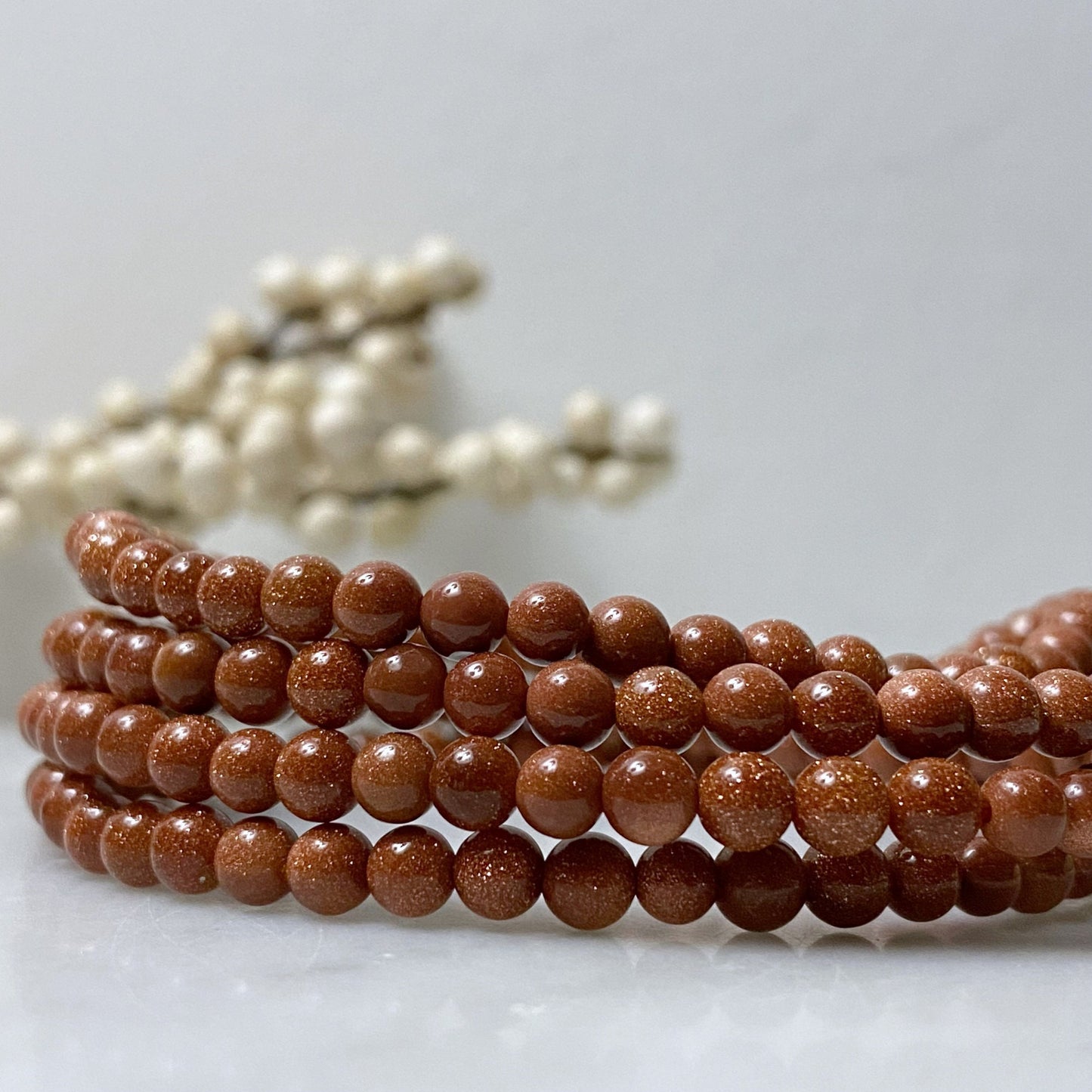 4mm Goldstone Beaded Bracelet