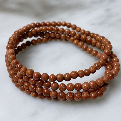 4mm Goldstone Beaded Bracelet