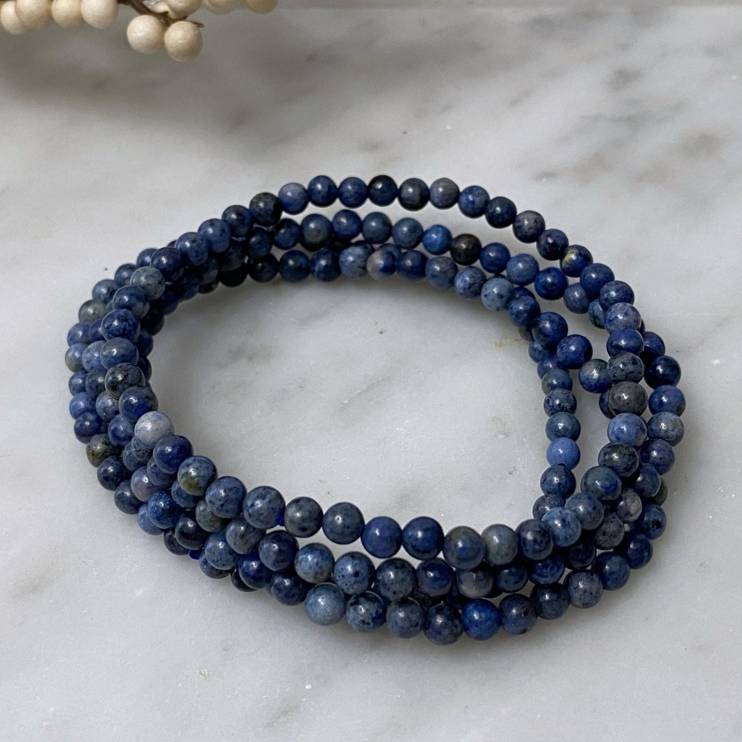 4mm Dumortierite Beaded Bracelet