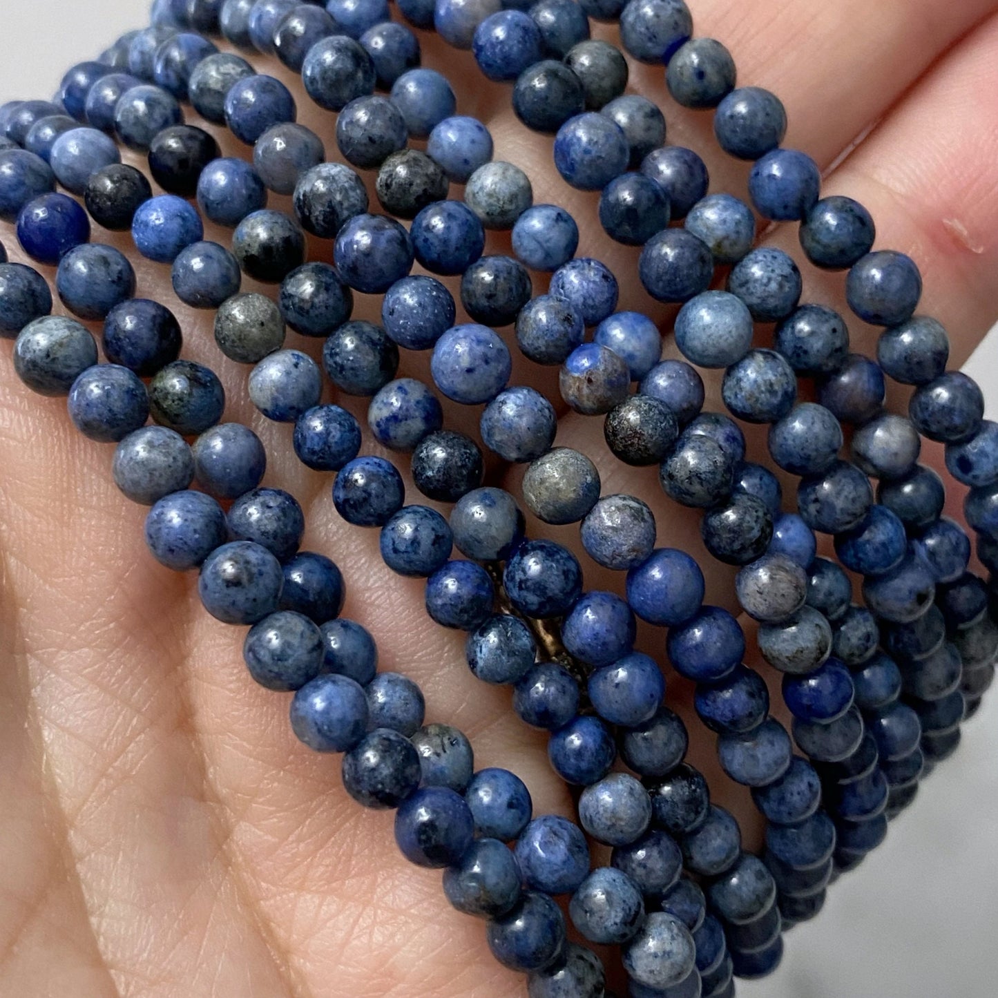 4mm Dumortierite Beaded Bracelet