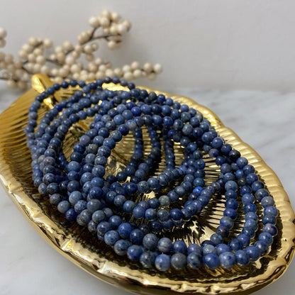 4mm Dumortierite Beaded Bracelet