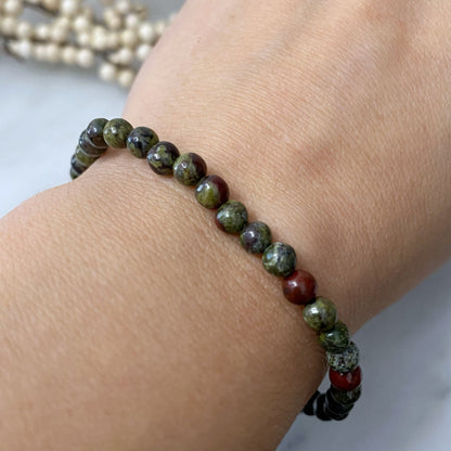 4mm Dragon Stone Beaded Bracelet