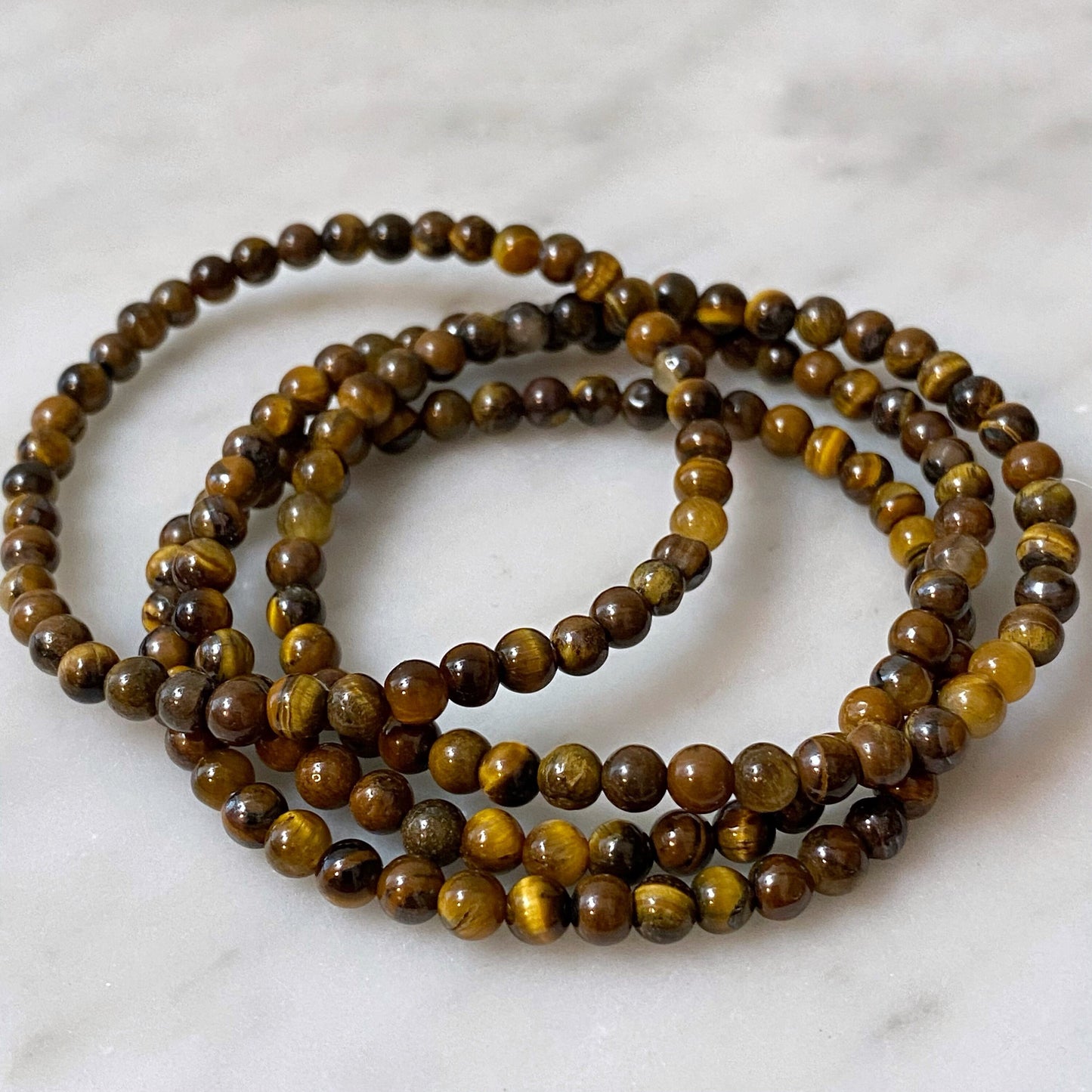 4mm Tigers Eye Beaded Bracelet