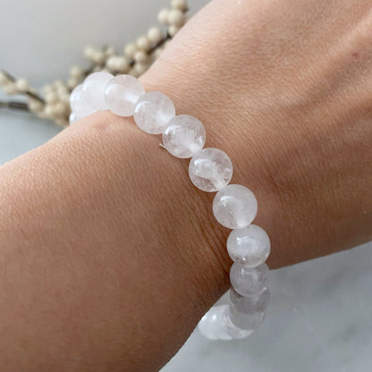 8mm Clear Quartz Beaded Bracelet