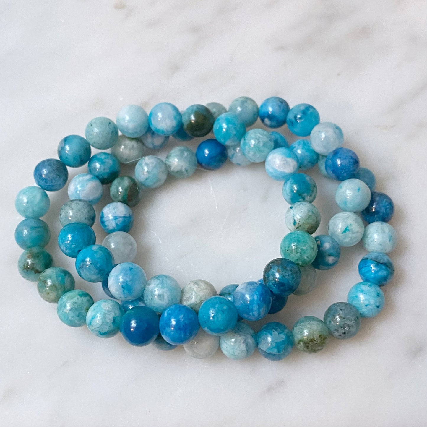 8mm Hemimorphite Beaded Bracelet