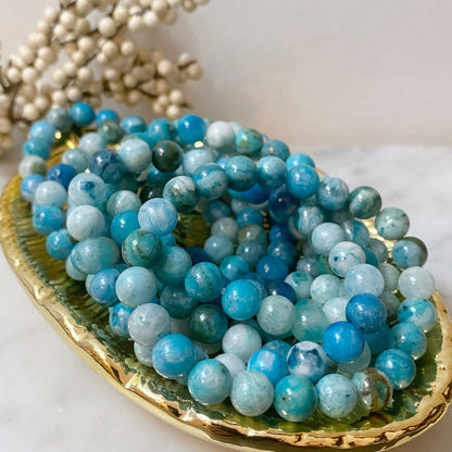 8mm Hemimorphite Beaded Bracelet