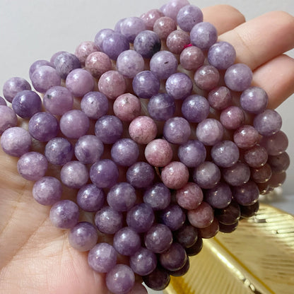 8mm Lepidolite Beaded Bracelet