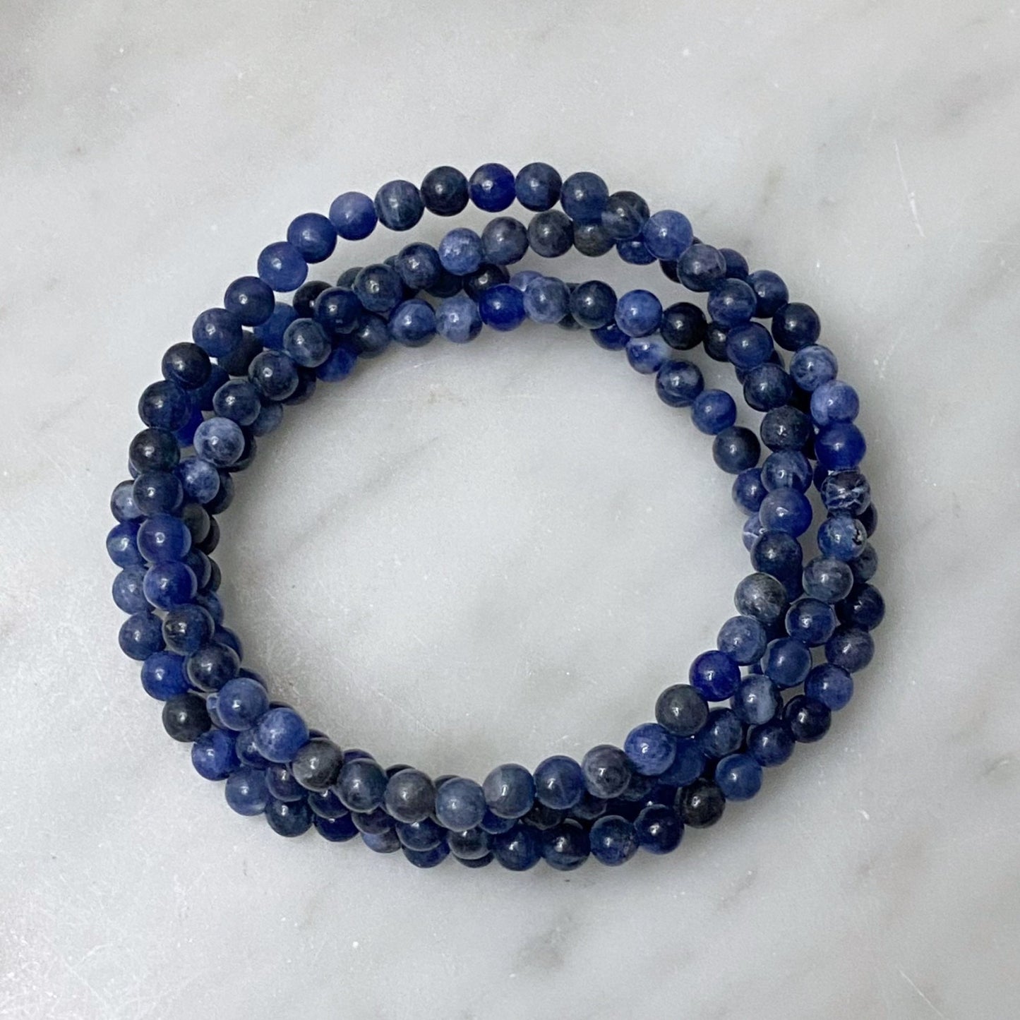 4mm Sodalite Beaded Bracelet