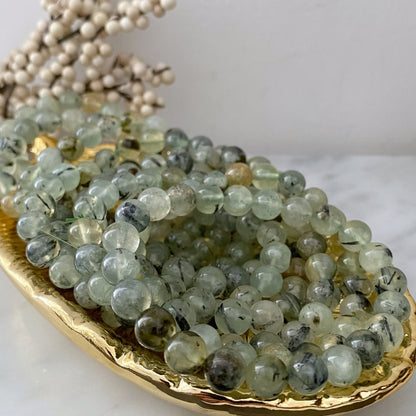 8mm Prehnite Beaded Bracelet