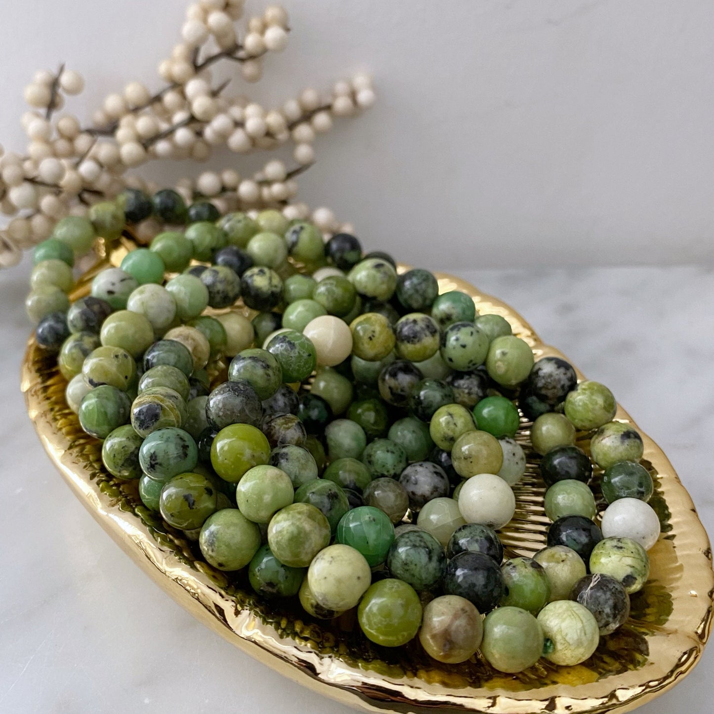 8mm Chrysoprase Beaded Bracelet