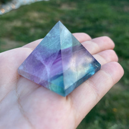 1" Mini Rainbow Fluorite Pyramid