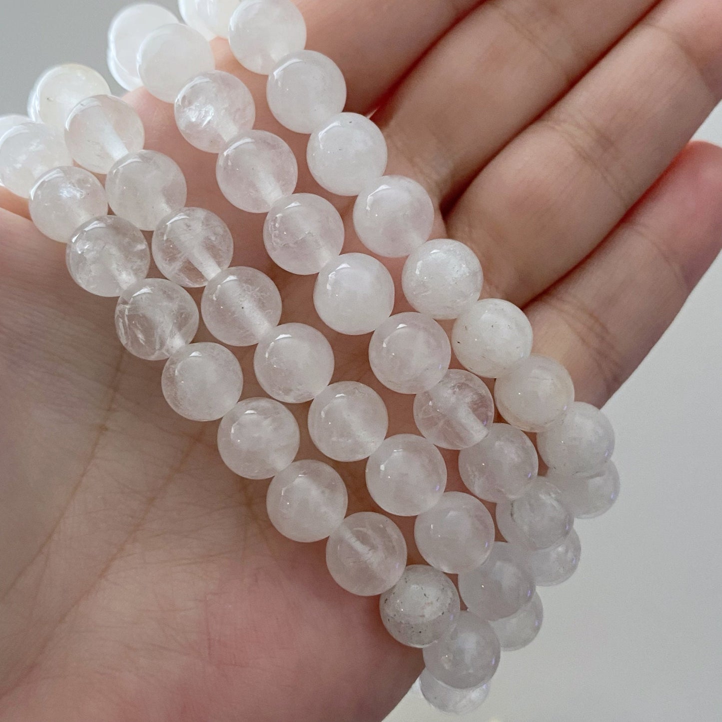 8mm Clear Quartz Beaded Bracelet