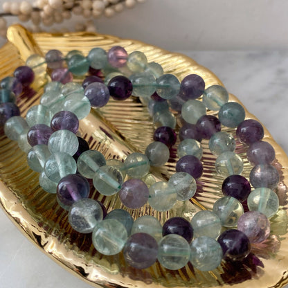 8mm Fluorite Beaded Bracelet