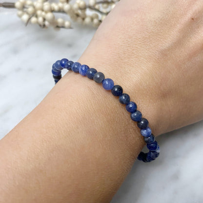 4mm Sodalite Beaded Bracelet