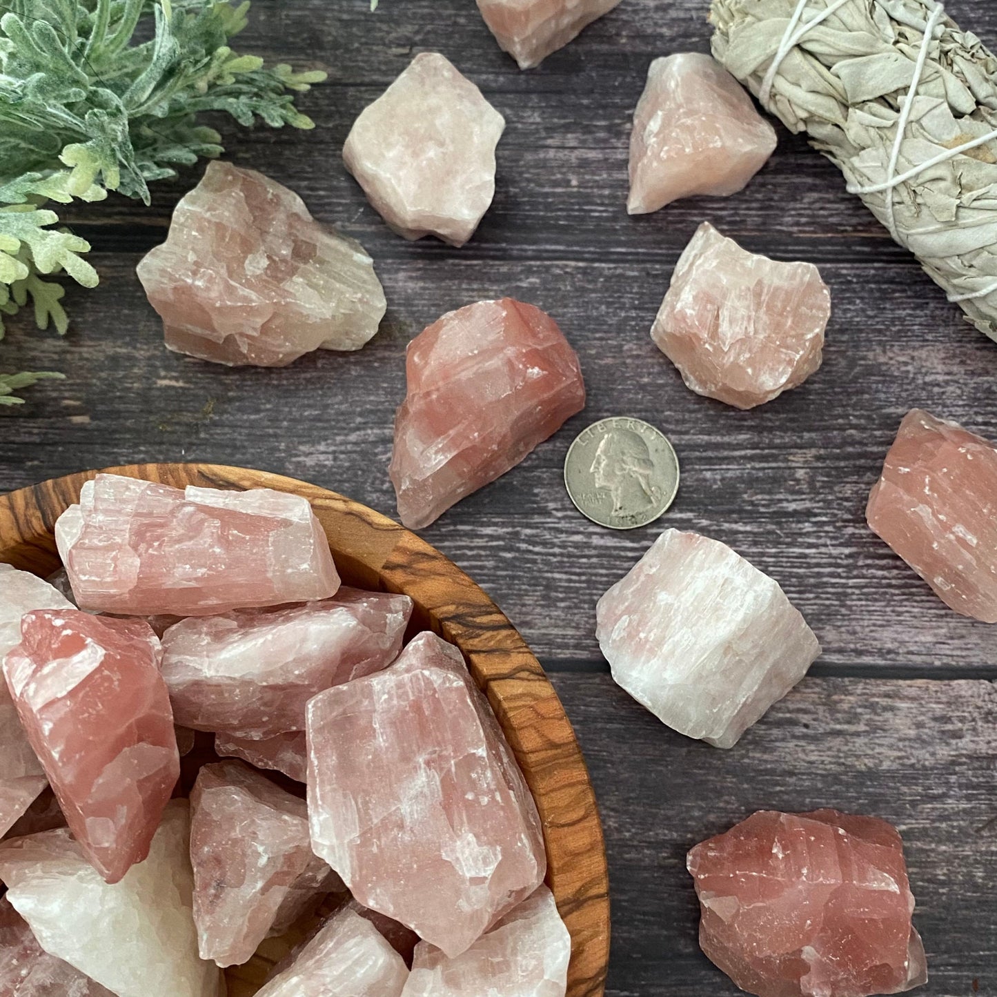 Raw Strawberry Pink Calcite Stones