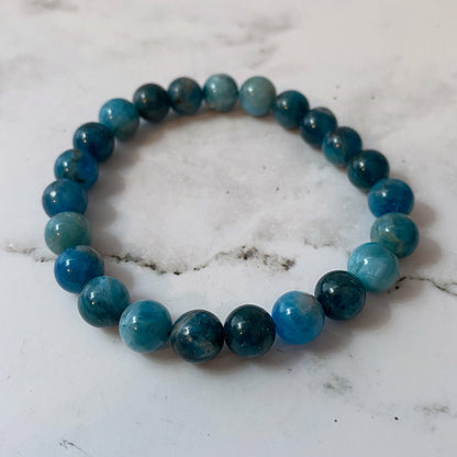 8mm Apatite Beaded Bracelet