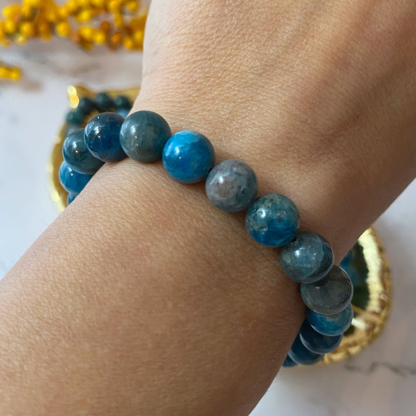 8mm Apatite Beaded Bracelet