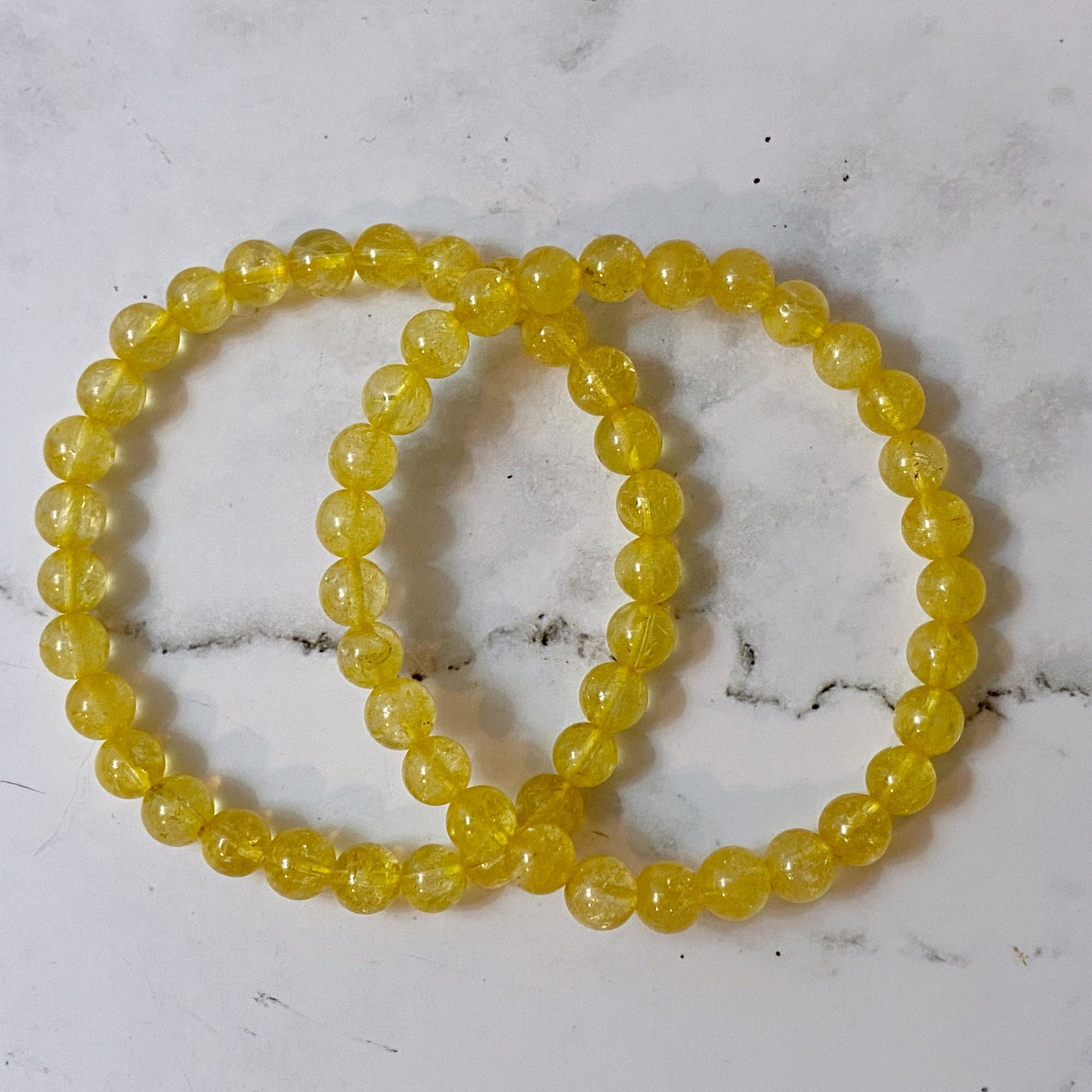 6mm Citrine Beaded Bracelet