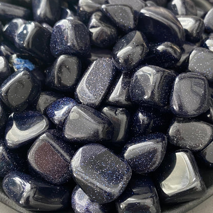 Blue Goldstone Tumbled Stones